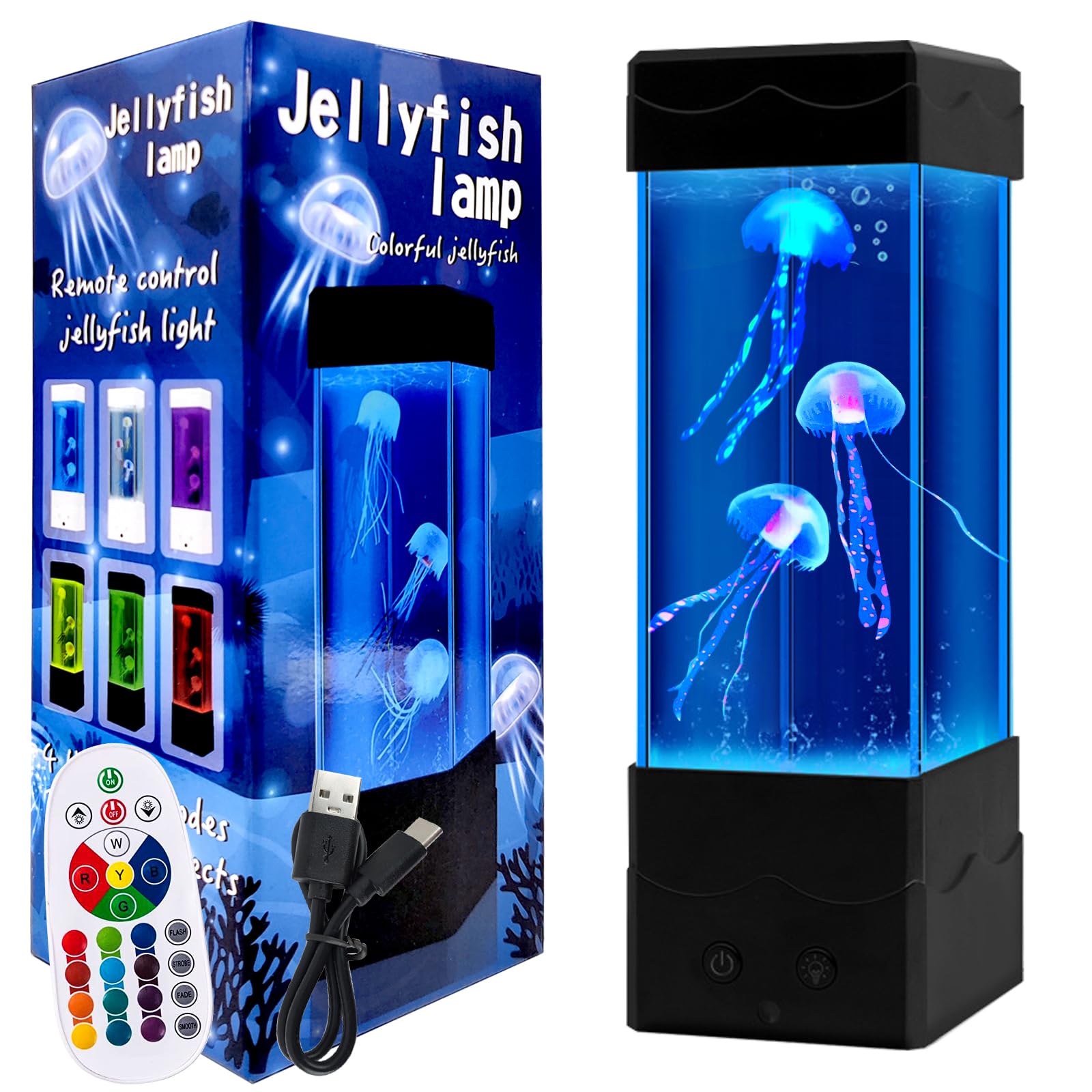 Dive into an underwater dream on Amazon! Our jellyfish lamp's lifelike, gently floating “jellies” and soft glow create a spellbinding visual feast.